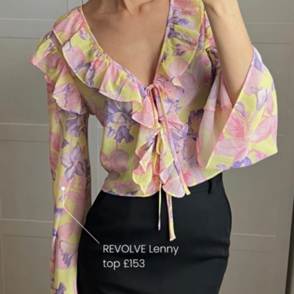 Lovers + Friends Floral Ruffle Blouse - Pink and Yellow